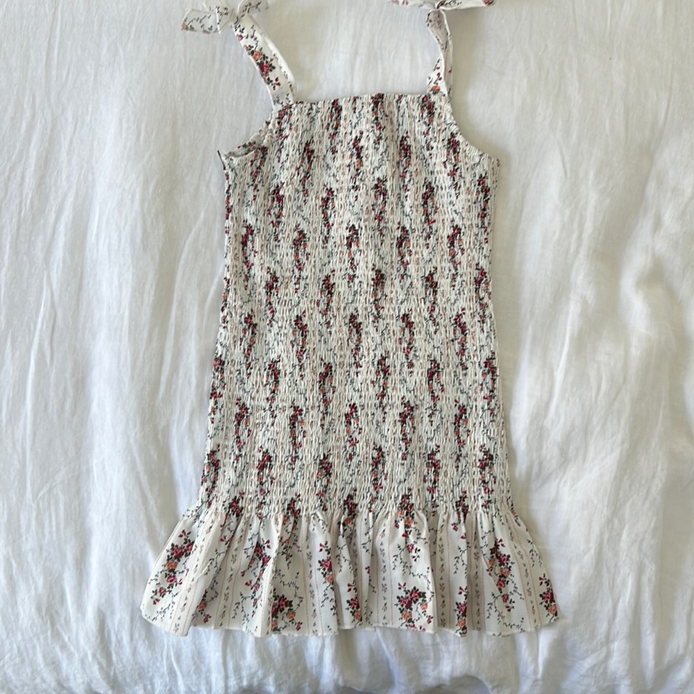 Shoulder Tie ruffle Hem Dress